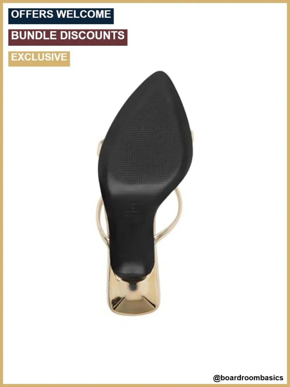 Metallic Leather Double Strap Stiletto Heel Mule Sandals